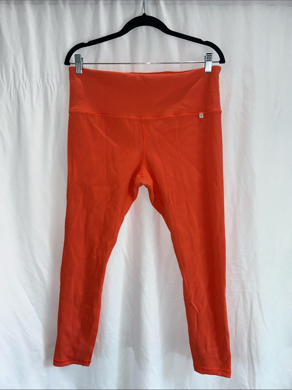 Athleta Orange Ribbed High-Waist Leggings